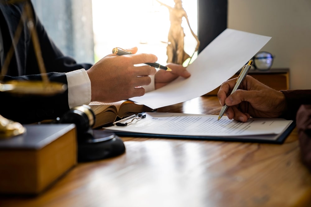 Two Lawyers Going Over Legal Documents